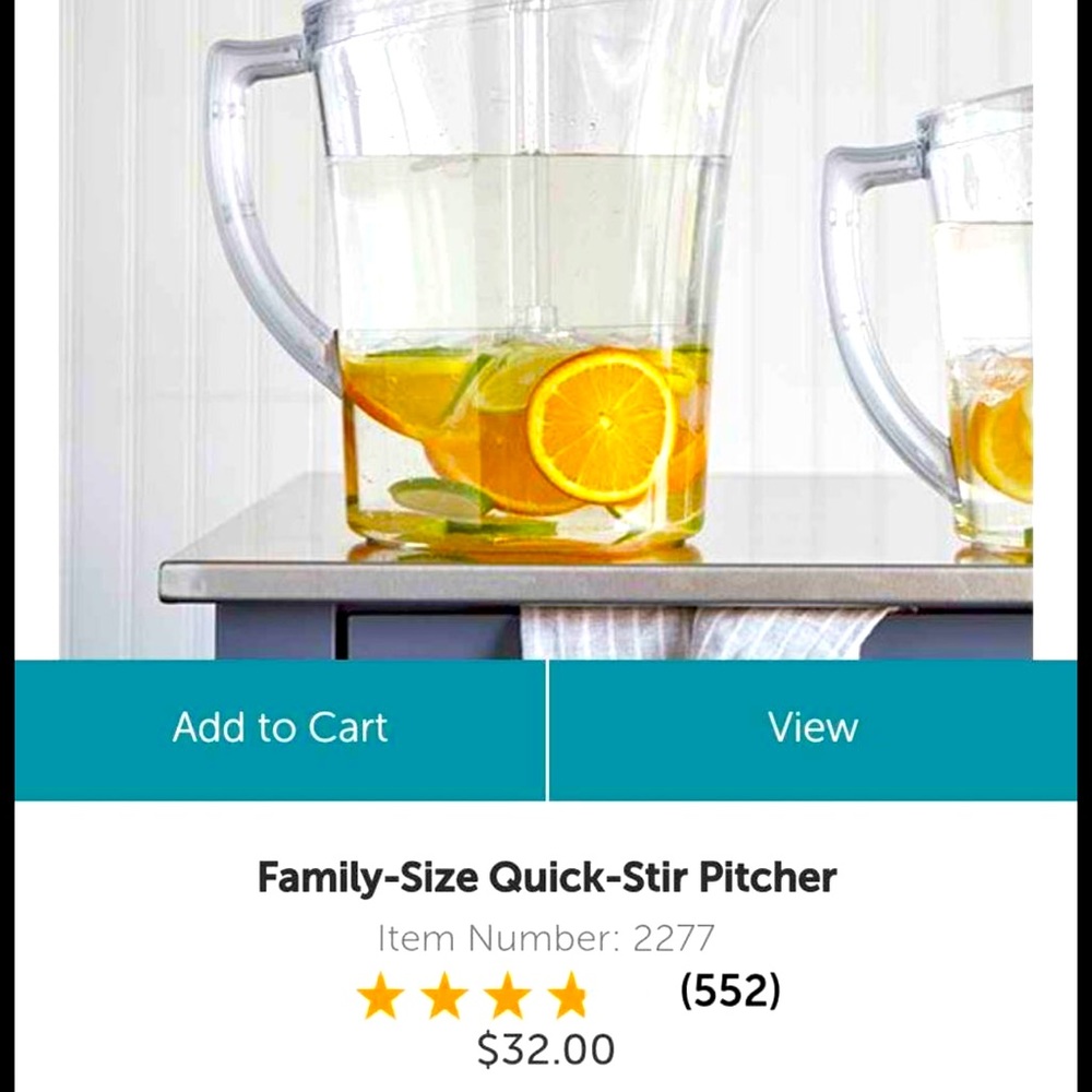 Pampered Chef Family Size Quick pitcher.  Brand new still in box Smoke free home